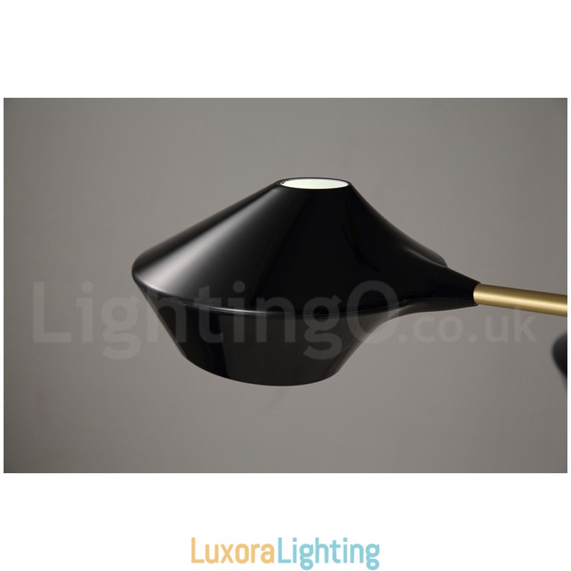 Designer Touch Decorative Modern Contemporary Pipe Chandelier with White Black Acrylic Shades