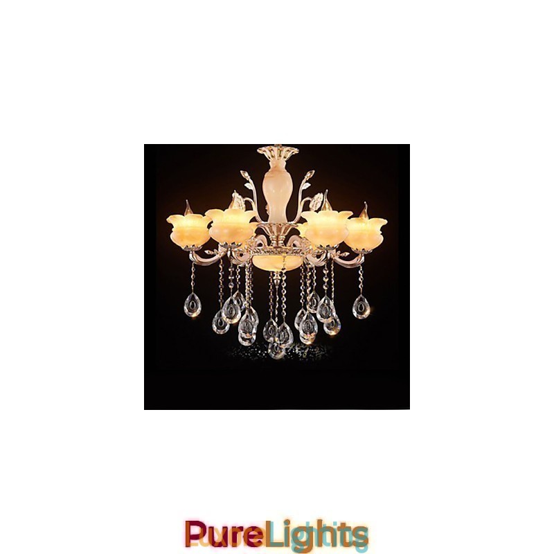 Designer Touch Decorative Jade Crystal Pendant lamp Candle Style Chandelier
