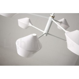 Designer Touch Decorative Modern Contemporary Pipe Chandelier with White Black Acrylic Shades