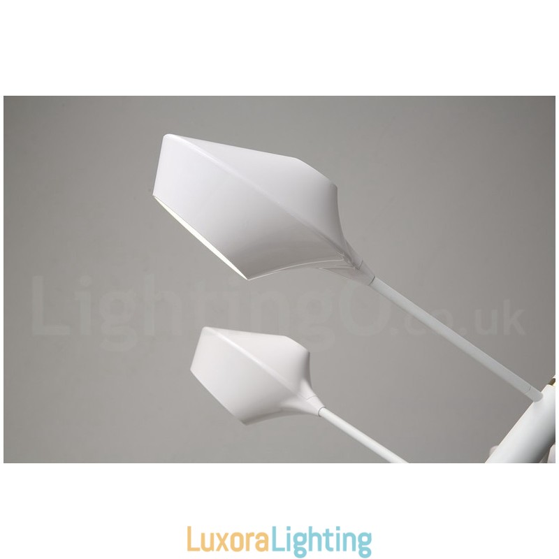 Designer Touch Decorative Modern Contemporary Pipe Chandelier with White Black Acrylic Shades