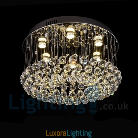 Designer Touch Decorative Modern K9 Crystal Round Flush Mount Ceiling Light