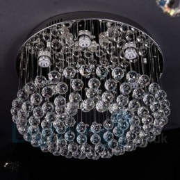 Designer Touch Decorative Modern K9 Crystal Round Flush Mount Ceiling Light