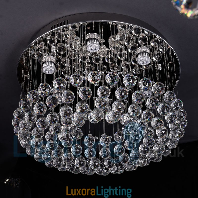 Designer Touch Decorative Modern K9 Crystal Round Flush Mount Ceiling Light