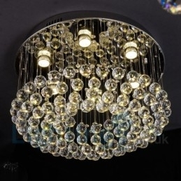 Designer Touch Decorative Modern K9 Crystal Round Flush Mount Ceiling Light