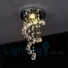 Designer Touch Decorative 1 Light Modern K9 Crystal Round Flush Mount Ceiling Light