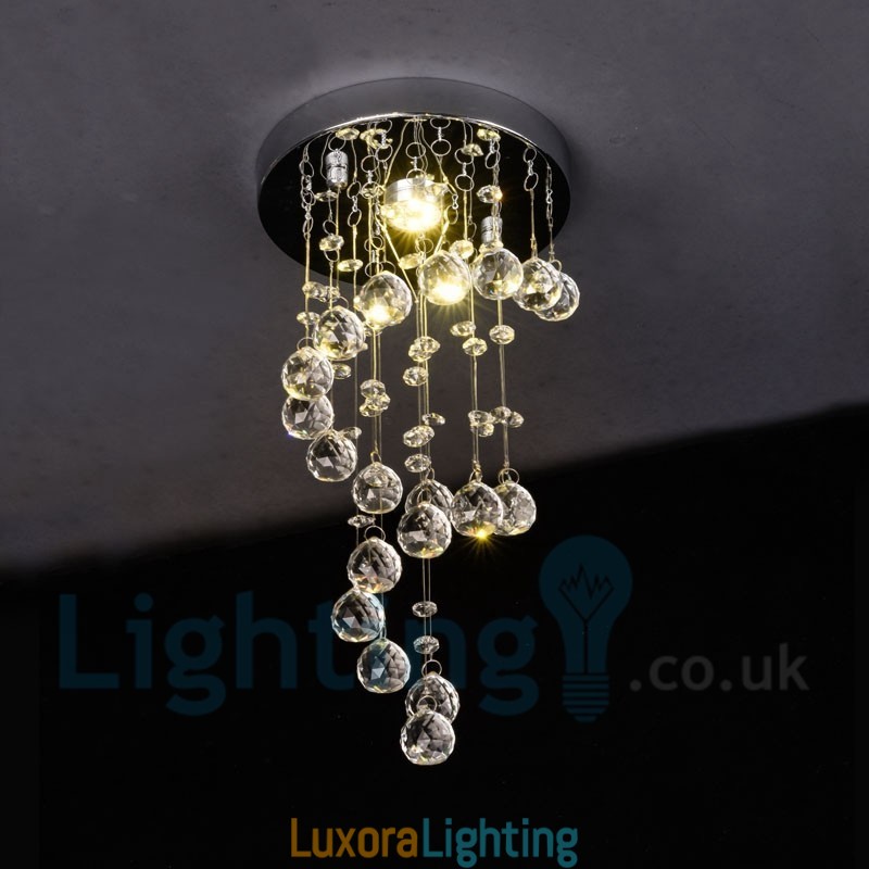 Designer Touch Decorative 1 Light Modern K9 Crystal Round Flush Mount Ceiling Light
