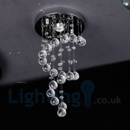 Designer Touch Decorative 1 Light Modern K9 Crystal Round Flush Mount Ceiling Light