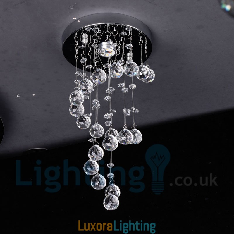 Designer Touch Decorative 1 Light Modern K9 Crystal Round Flush Mount Ceiling Light