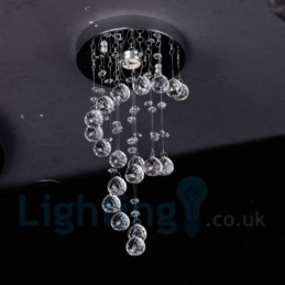 Designer Touch Decorative 1 Light Modern K9 Crystal Round Flush Mount Ceiling Light