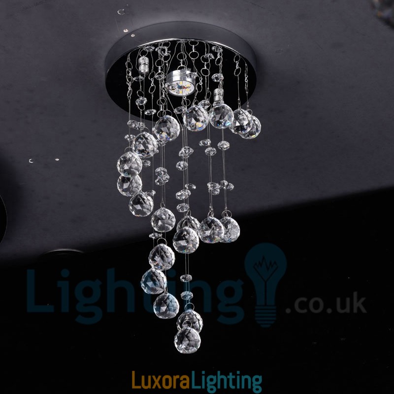 Designer Touch Decorative 1 Light Modern K9 Crystal Round Flush Mount Ceiling Light