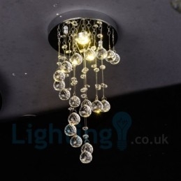 Designer Touch Decorative 1 Light Modern K9 Crystal Round Flush Mount Ceiling Light