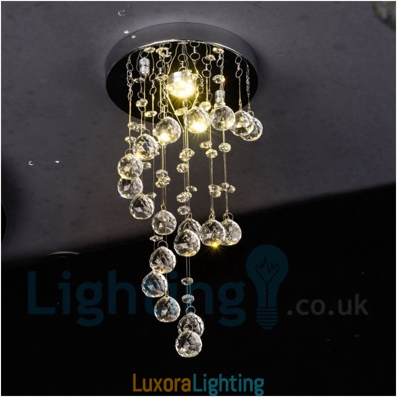 Designer Touch Decorative 1 Light Modern K9 Crystal Round Flush Mount Ceiling Light