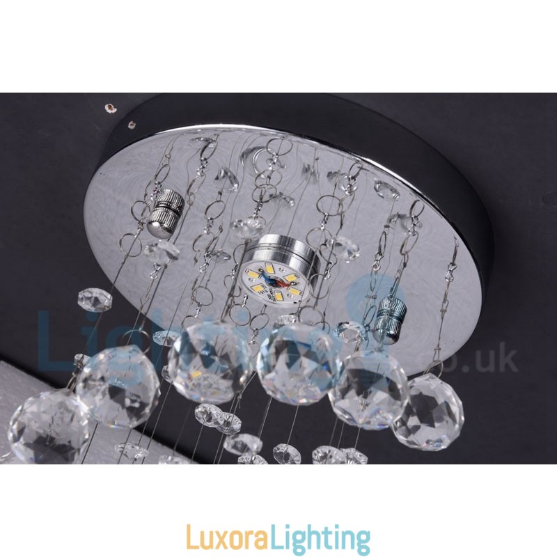 Designer Touch Decorative 1 Light Modern K9 Crystal Round Flush Mount Ceiling Light