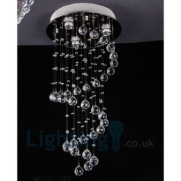 Designer Touch Decorative 3 Light Modern K9 Crystal Round Flush Mount Ceiling Light