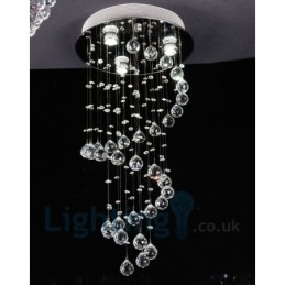 Designer Touch Decorative 3 Light Modern K9 Crystal Round Flush Mount Ceiling Light