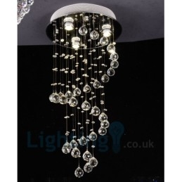 Designer Touch Decorative 3 Light Modern K9 Crystal Round Flush Mount Ceiling Light