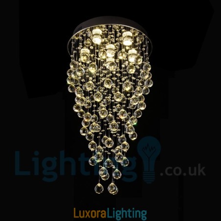 Designer Touch Decorative 6 Light Modern K9 Crystal Round Flush Mount Ceiling Light