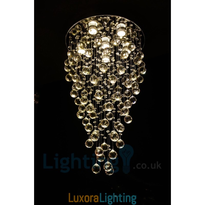 Designer Touch Decorative 6 Light Modern K9 Crystal Round Flush Mount Ceiling Light