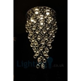 Designer Touch Decorative 6 Light Modern K9 Crystal Round Flush Mount Ceiling Light