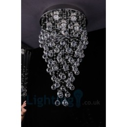 Designer Touch Decorative 6 Light Modern K9 Crystal Round Flush Mount Ceiling Light