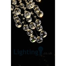 Designer Touch Decorative 6 Light Modern K9 Crystal Round Flush Mount Ceiling Light