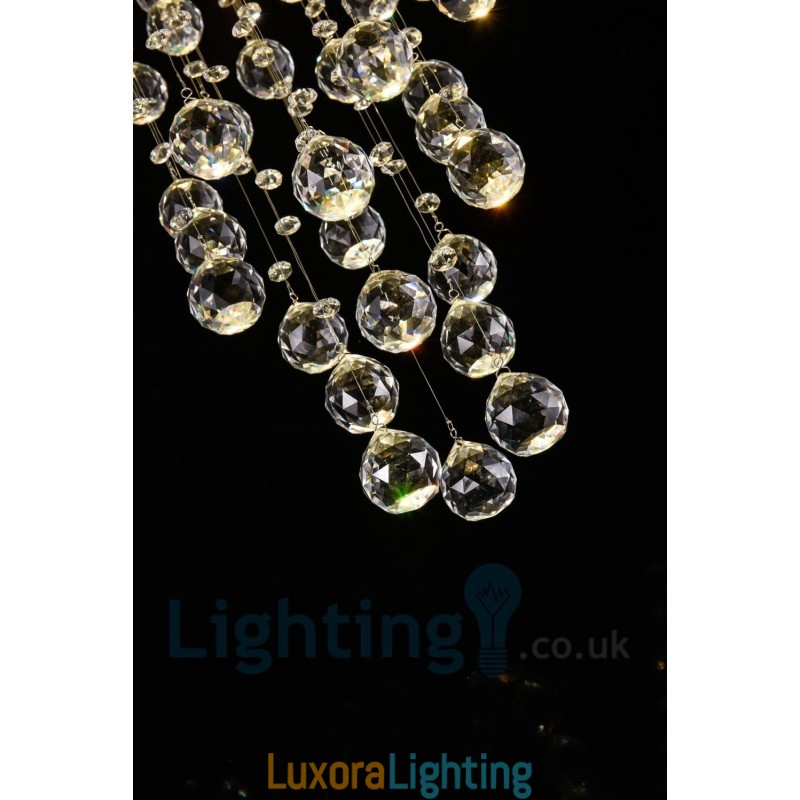 Designer Touch Decorative 6 Light Modern K9 Crystal Round Flush Mount Ceiling Light