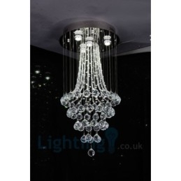 Designer Touch Decorative 4 Light Modern K9 Crystal Round Flush Mount Ceiling Light
