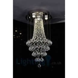 Designer Touch Decorative 4 Light Modern K9 Crystal Round Flush Mount Ceiling Light
