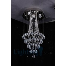 Designer Touch Decorative 4 Light Modern K9 Crystal Round Flush Mount Ceiling Light