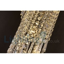 Designer Touch Decorative 4 x GU10 + 8 x G4 150CM Long Crystal Drop Light Modern K9 Crystal Round Flush Mount Ceiling Light