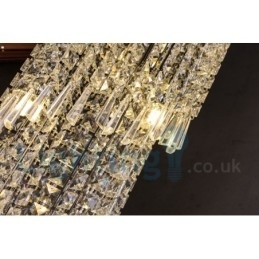 Designer Touch Decorative 4 x GU10 + 8 x G4 150CM Long Crystal Drop Light Modern K9 Crystal Round Flush Mount Ceiling Light