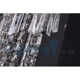 Designer Touch Decorative 4 x GU10 + 8 x G4 150CM Long Crystal Drop Light Modern K9 Crystal Round Flush Mount Ceiling Light