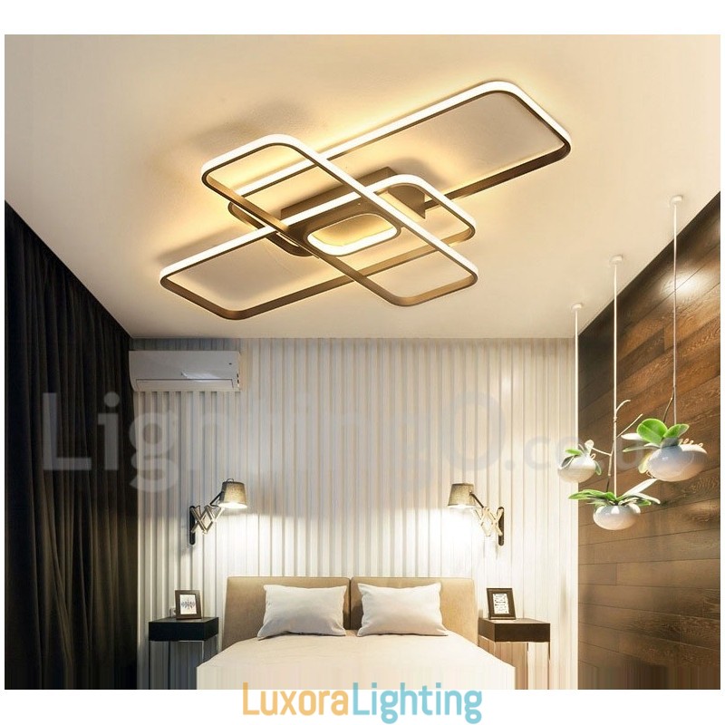 Designer Touch Decorative Modern Comtemporary Alumilium Painting Ceiling Light Flush Mount Light with Remoter Dimmer Also Can Be Used As Wall Light