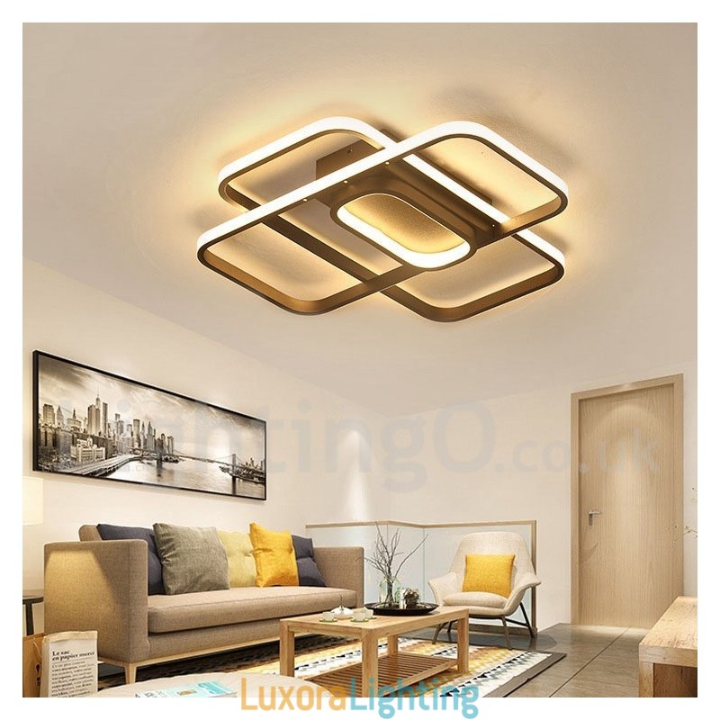 Designer Touch Decorative Modern Comtemporary Alumilium Painting Ceiling Light Flush Mount Light with Remoter Dimmer Also Can Be Used As Wall Light