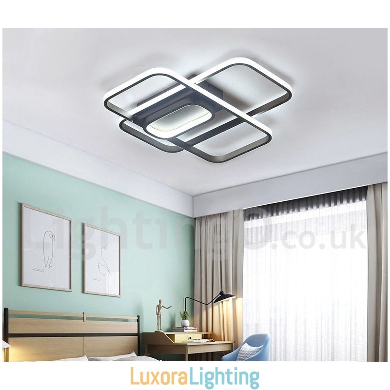 Designer Touch Decorative Modern Comtemporary Alumilium Painting Ceiling Light Flush Mount Light with Remoter Dimmer Also Can Be Used As Wall Light