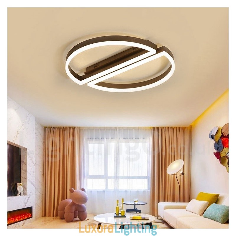 Designer Touch Decorative Round Modern Comtemporary Alumilium Ceiling Light Flush Mount Light with Remoter Dimmer Also Can Be Used As Wall Light