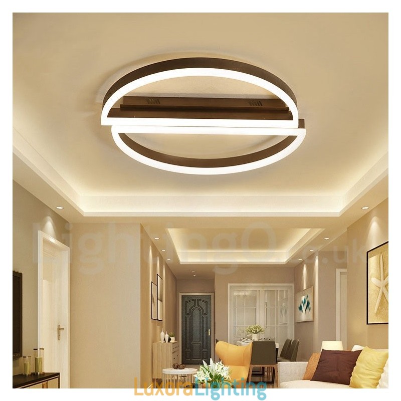 Designer Touch Decorative Round Modern Comtemporary Alumilium Ceiling Light Flush Mount Light with Remoter Dimmer Also Can Be Used As Wall Light