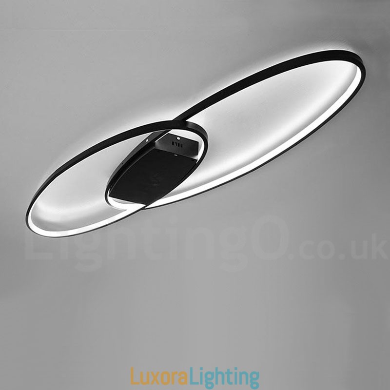Designer Touch Decorative Dimmable Oval Modern Comtemporary Alumilium Ceiling Light Flush Mount Lamp Also Can Be Used As Wall Light