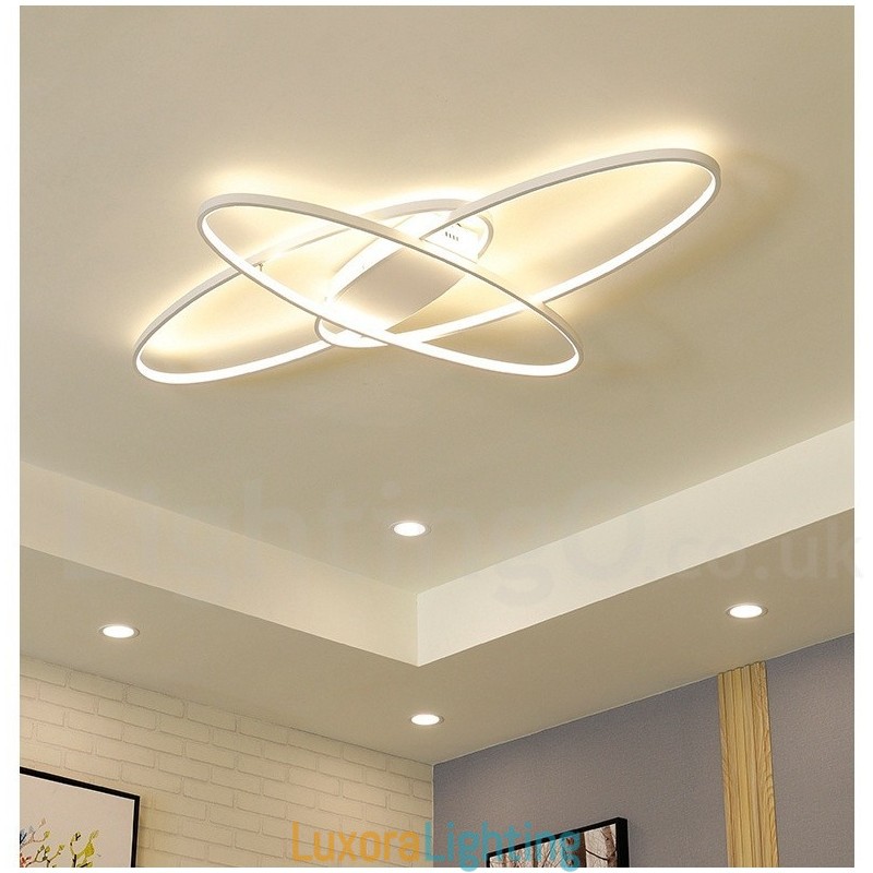 Designer Touch Decorative Dimmable Oval Modern Comtemporary Alumilium Ceiling Light Flush Mount Lamp Also Can Be Used As Wall Light