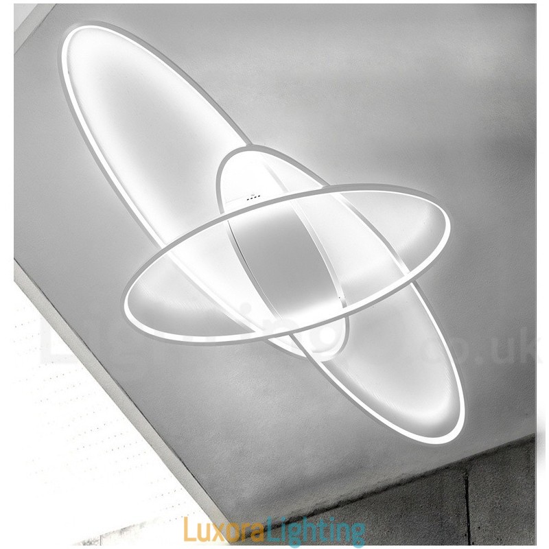 Designer Touch Decorative Dimmable Oval Modern Comtemporary Alumilium Ceiling Light Flush Mount Lamp Also Can Be Used As Wall Light