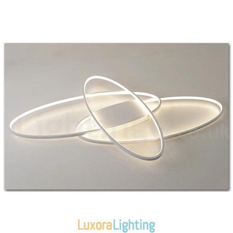 Designer Touch Decorative Dimmable Oval Modern Comtemporary Alumilium Ceiling Light Flush Mount Lamp Also Can Be Used As Wall Light