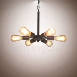 Designer Touch Decorative 6 Light Rustic Retro Vintage Black Pendant Light Design