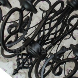 Designer Touch Decorative 6 Light Rustic Retro Vintage Black White Pendant Candle Chandelier