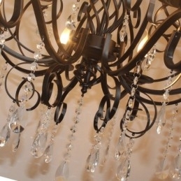 Designer Touch Decorative 8 Light Crystal Rustic Retro Vintage Black Pendant Candle Chandelier