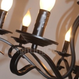 Designer Touch Decorative 8 Light Rustic Retro Vintage Black Pendant Candle Chandelier
