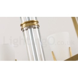 Designer Touch Decorative Retro Vintage Brass Crystals Pendant Candle Chandelier with Glass Shades