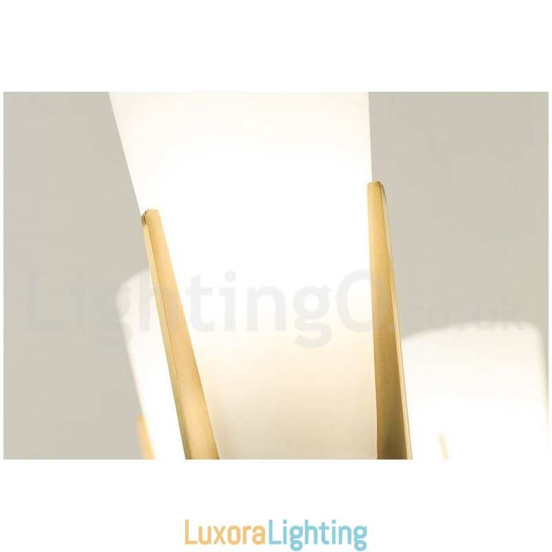 Designer Touch Decorative Retro Vintage Brass Crystals Pendant Candle Chandelier with Glass Shades