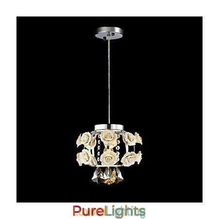 Designer Touch Decorative Chandelier Crystal Modern Contemporary Lantern Metal 1 Light
