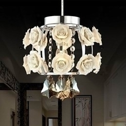 Designer Touch Decorative Chandelier Crystal Modern Contemporary Lantern Metal 1 Light