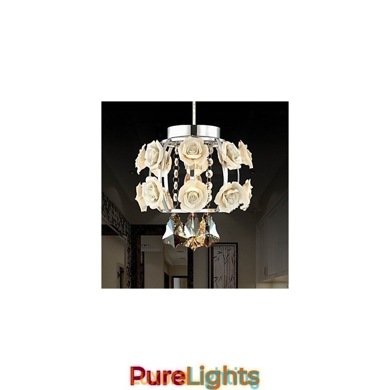 Designer Touch Decorative Chandelier Crystal Modern Contemporary Lantern Metal 1 Light